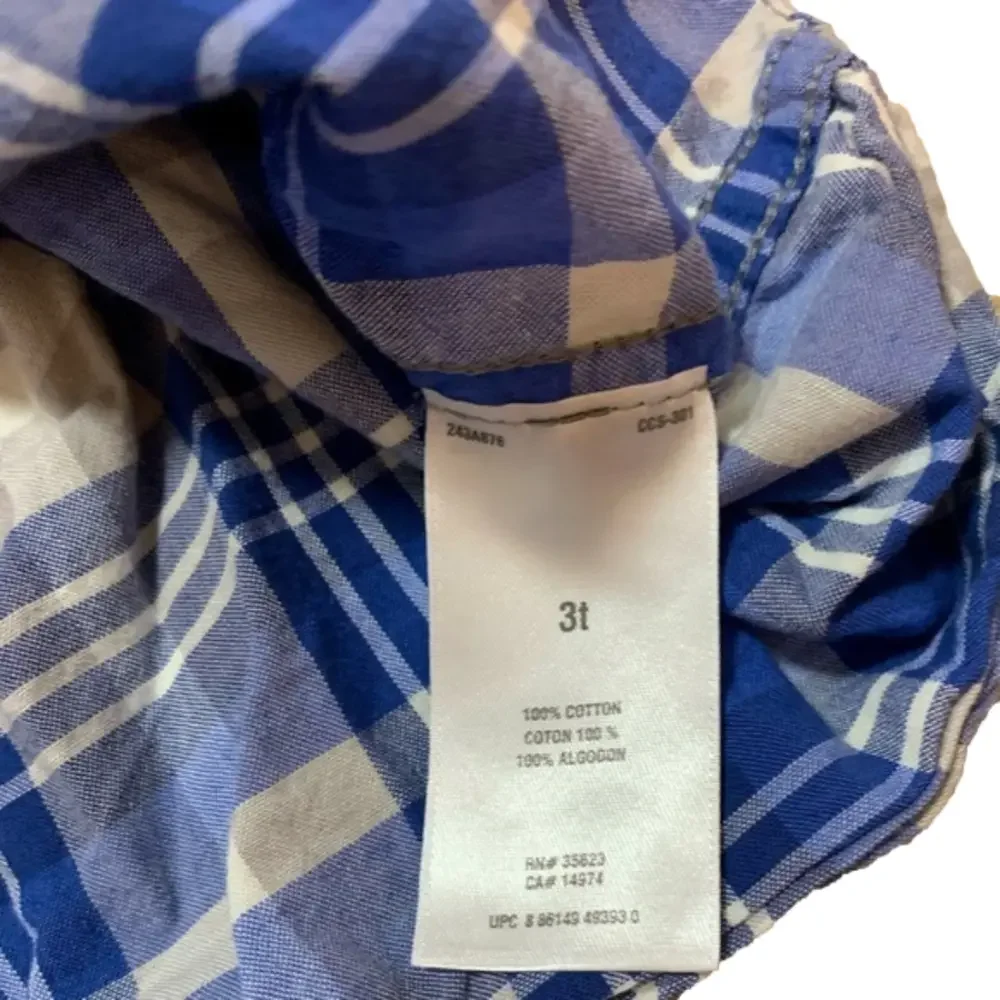 Carter’s Blue Gray White Plaid Button Down Shirt Size 3T